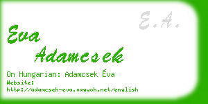 eva adamcsek business card