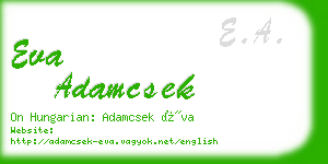 eva adamcsek business card